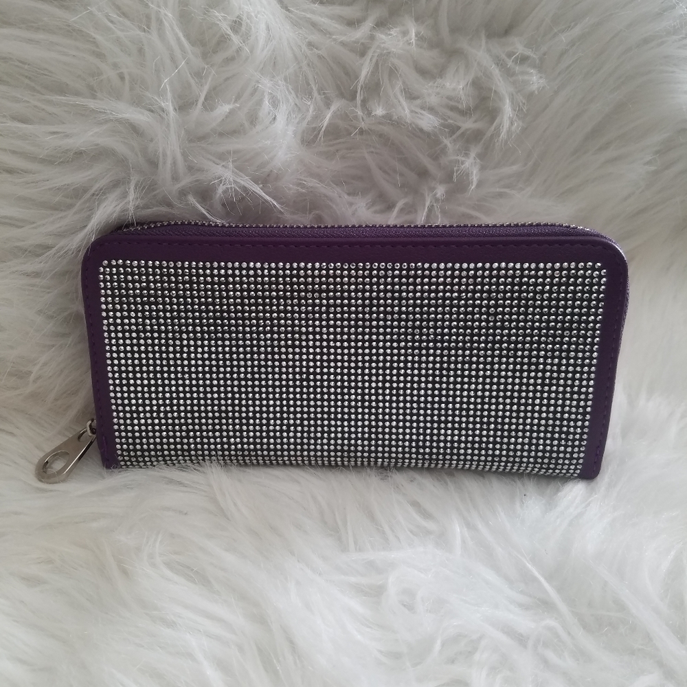 PURPLE SPARKLING ACCORDION WALLET